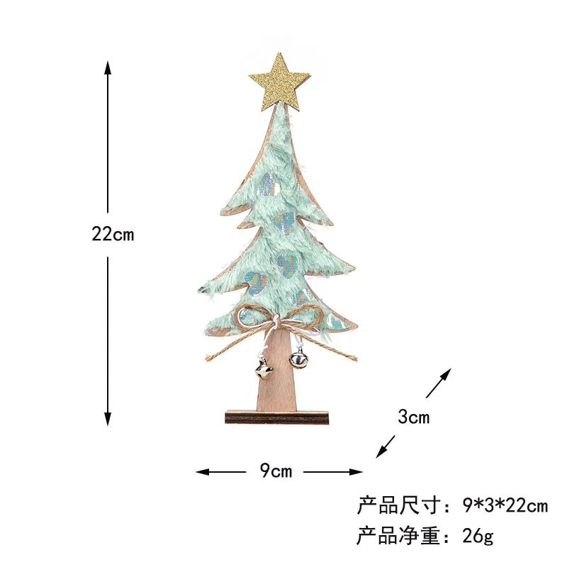 1 Pcs Wooden Christmas Tree Tabletop Decoration Farmhouse Wood Christmas Trees with Plush Xmas Centerpiece for Home Kitchen