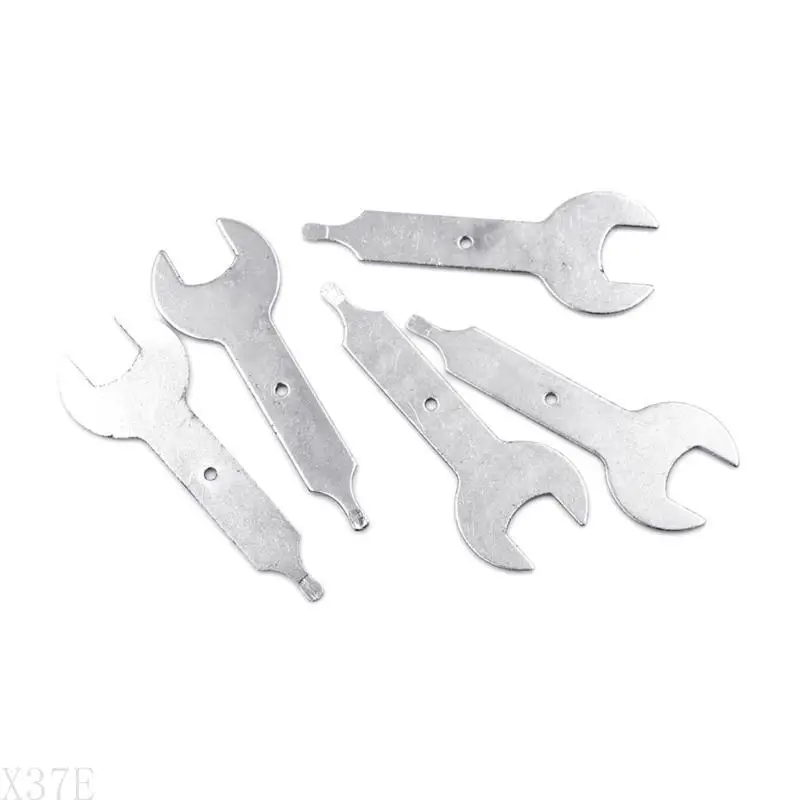 

X37E 6/10Pcs Collet Wrench Key Nut Spanner Engraving Tool Silver Stainless Steel Collet Wrench Key for Engraving Machine