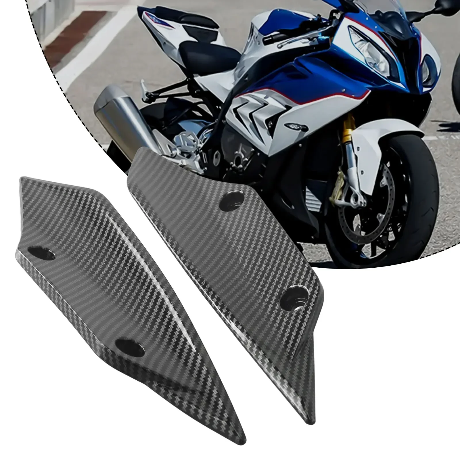 

1 пара переднего спойлера, обтекатель крылышка для BMW S1000RR 2009-2014 2013 2012 2011 10, узор из углеродного волокна для передней части мотоцикла