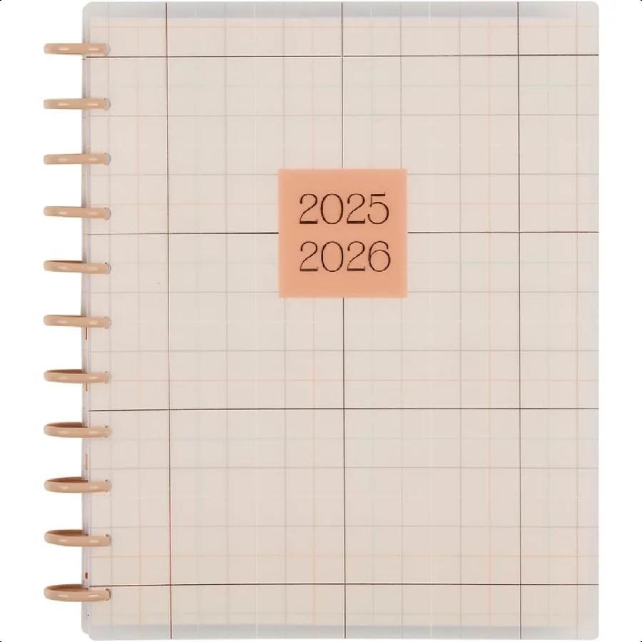 

Happy Planner DiscBound 12Month July 2025June 2026 Planner with 3 Extra Months Big Size Teacher Layout Soft + Modern