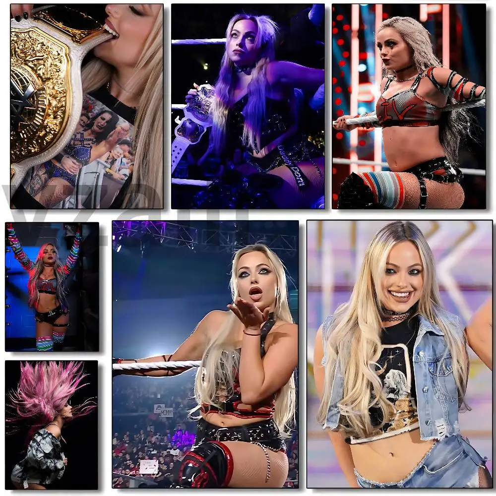 W-Wrestler L-Liv M-Morgan Poster Self-adhesive Art Waterproof Paper Sticker Coffee House Bar Room Wall Decor