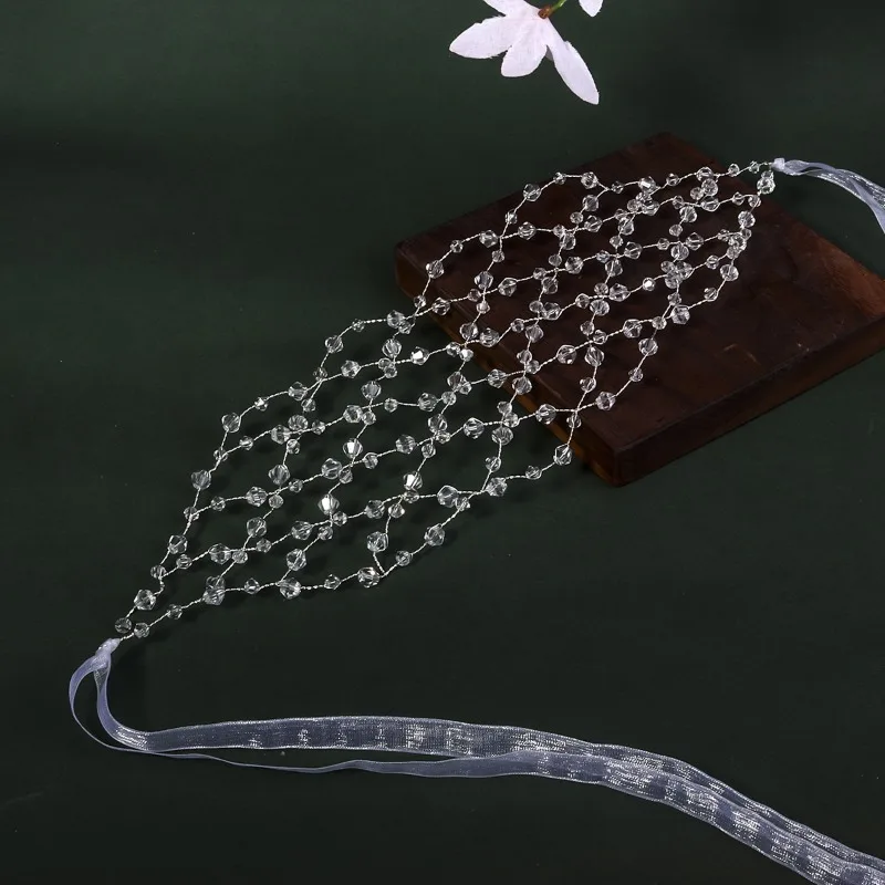 

Bridal jewelry wedding dress hairband handmade crystal mesh hair pressing headgear