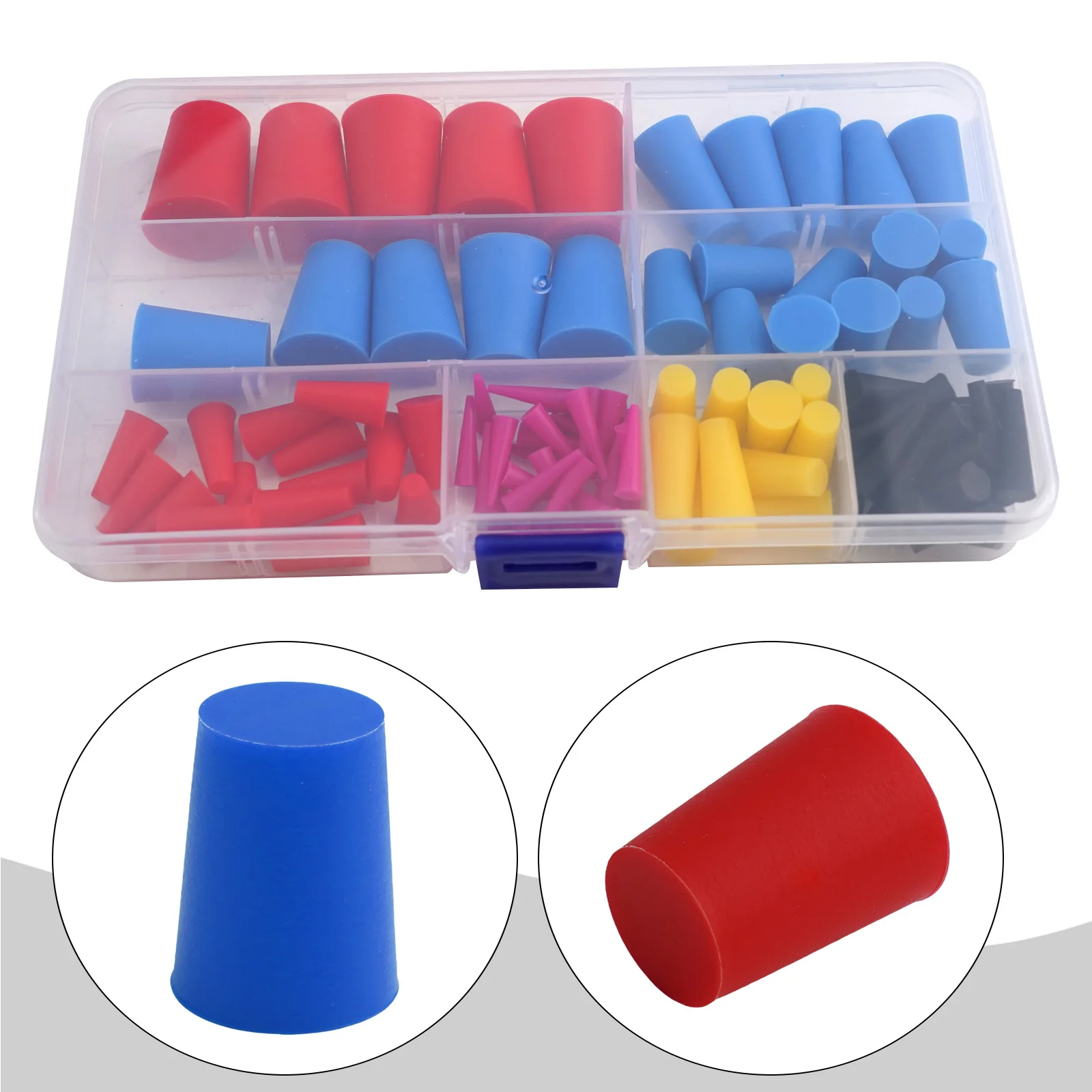 Silicone Tapered Assortment Kit with 100 Pieces Designed for High Temperature and Acid Resistance in Various Industries