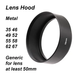 Generic Metal Standard Lens Hood Screw-in 35 46 49 52 55 58 62 67 mm Universal Black focal distance at least 50mm (Full Frame)