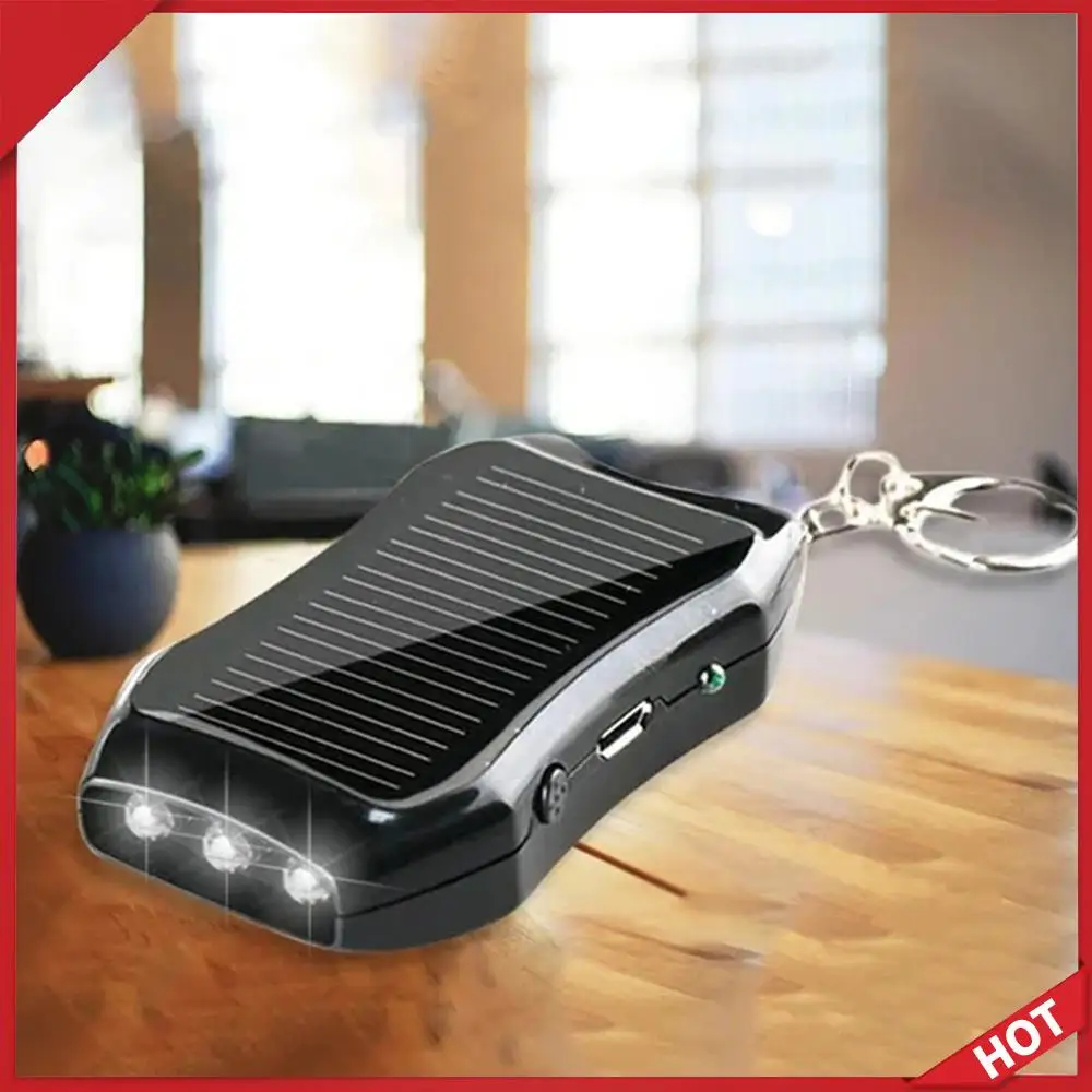 

Портативные USB-зарядные устройства-брелоки с солнечной батареей 950 мАч и 3 светодиодами для походов и путешествий