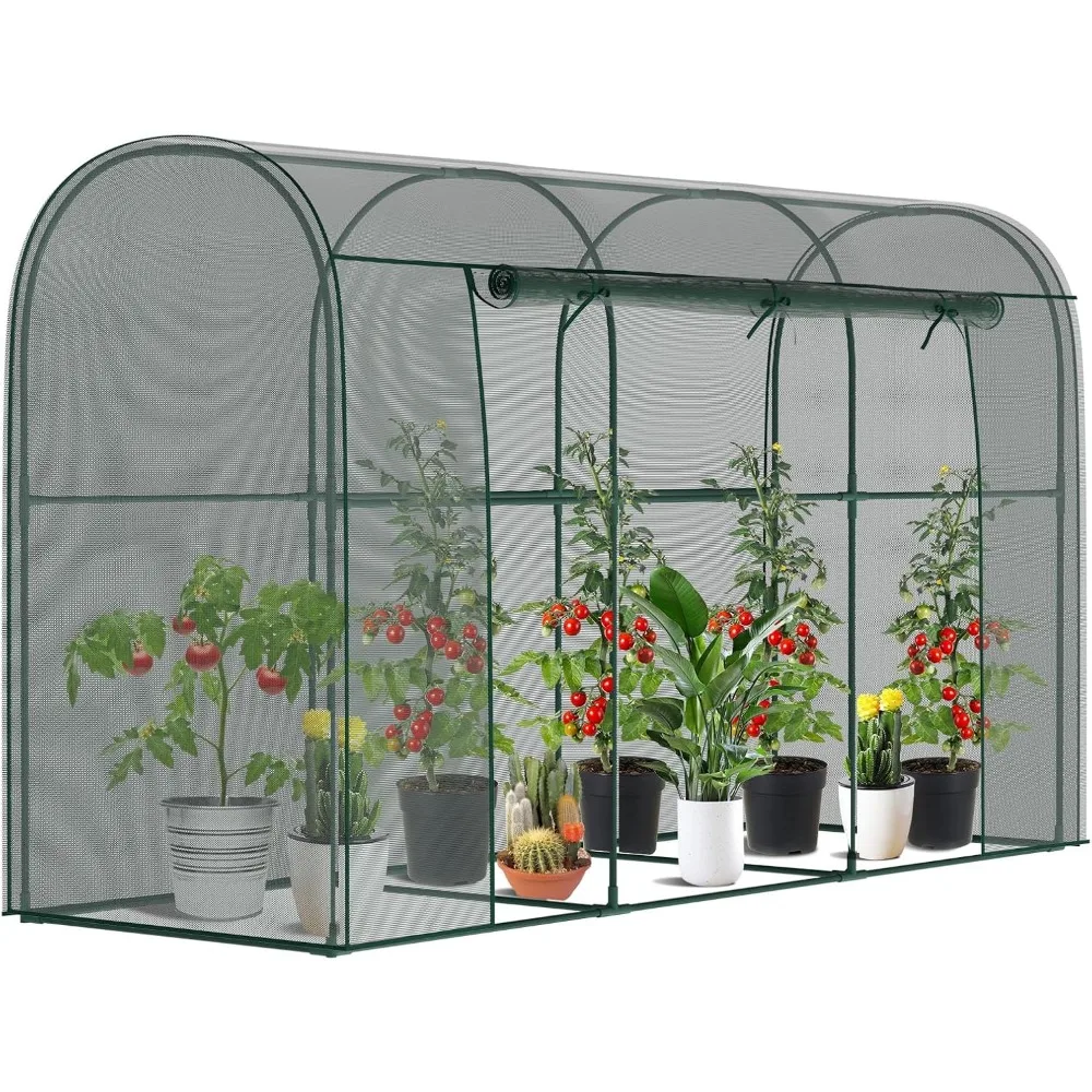 

Клетка для садовых растений, 9,8 x 3,3 x 6 футов, приподнятое садовое покрывало с каркасом и дверью на молнии, сетчатое покрытие для растений Cage Pro