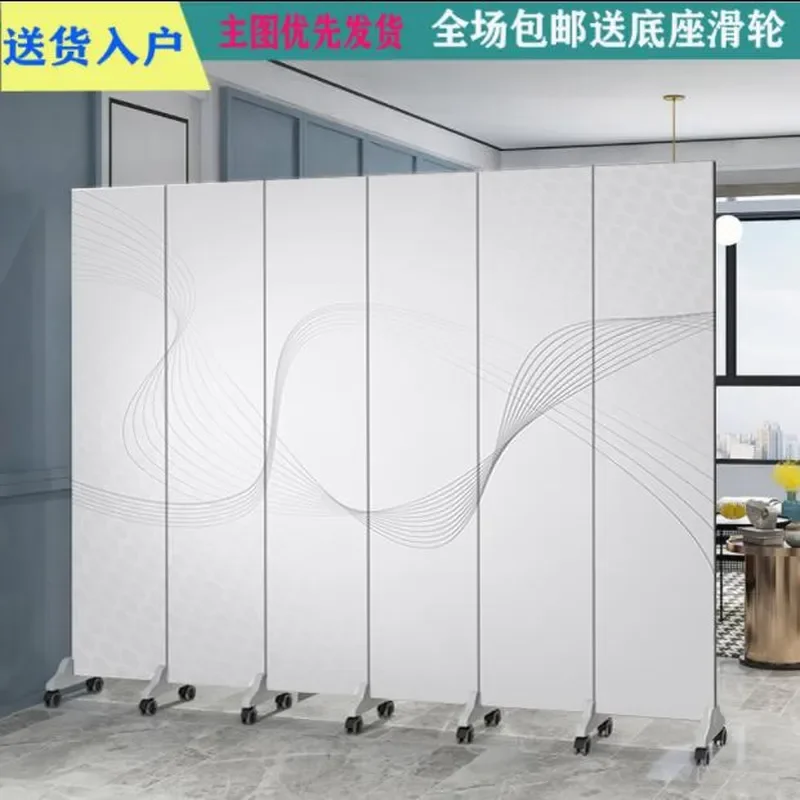 New Pure White Fabric Folding Screen Partition Simple Modern Design for Living Room Office Hotel Room Divider Cover