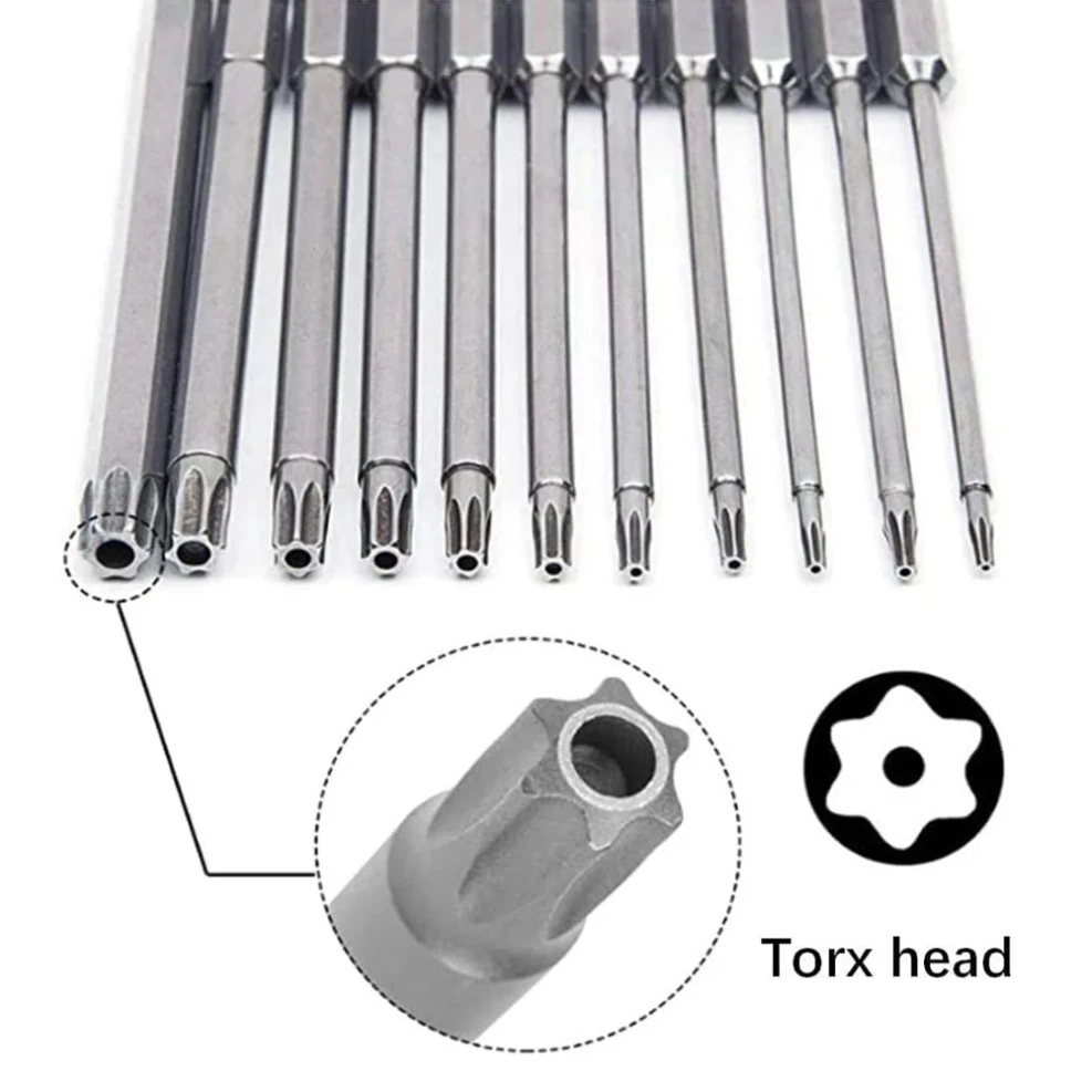 11 PCS Torx Security Bit Set S2 Steel Magnetic Security Screwdriver Set 50/75/100mm Star Screwdriver Set for Shark Vacuum T6-T40