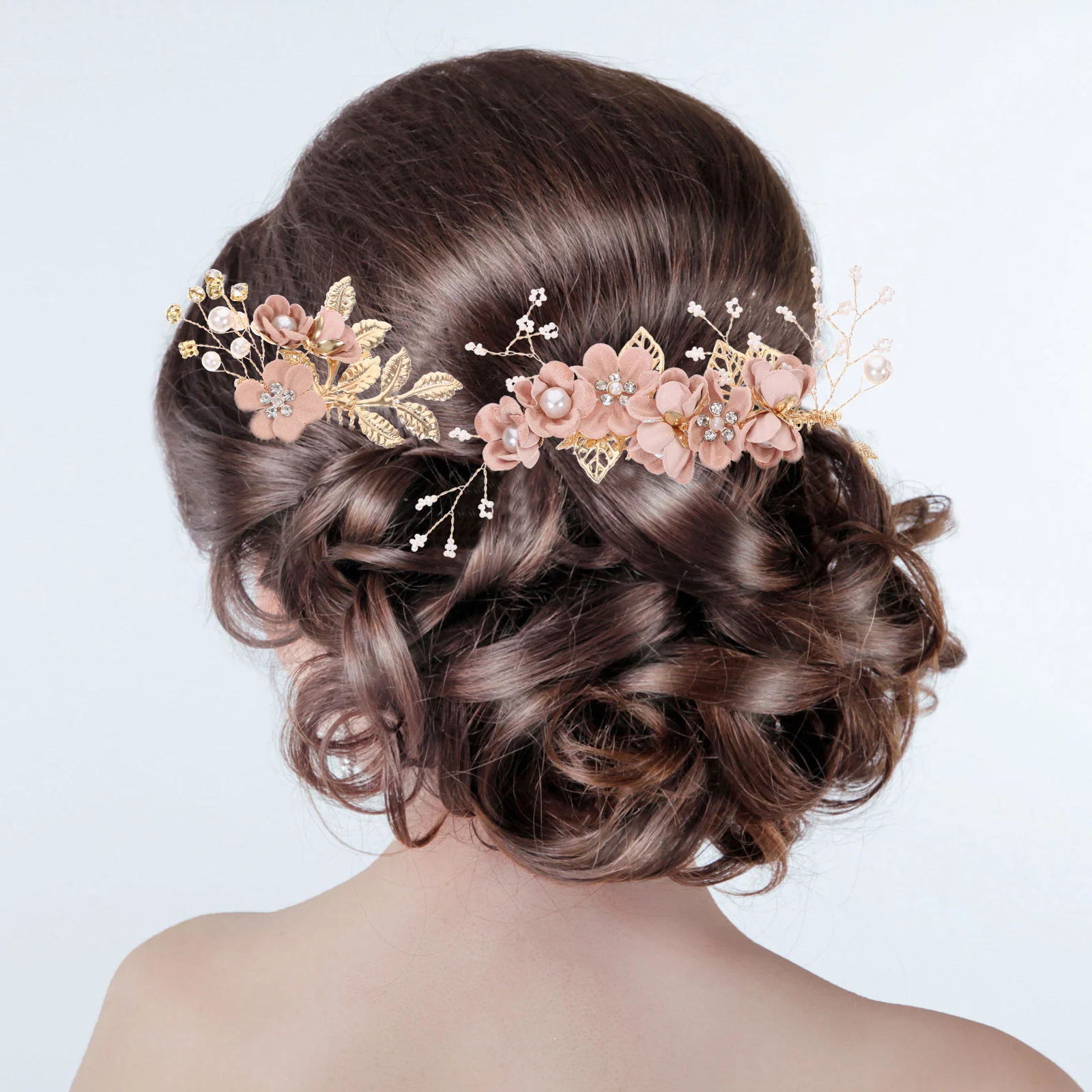 

4pcs Bridal Hair Clip Elegant Flower Pins for Bridesmaid Wedding Guest Accessories with Alloy Fabric Pearl Decor Durable