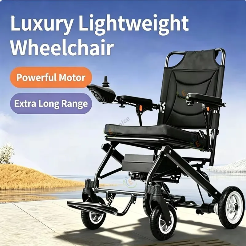 Factory Wholesale 9.8kg Power Electric Wheelchair One-Touch Folding Smart Controller Portable Mobility Travel Take on Plane Bus