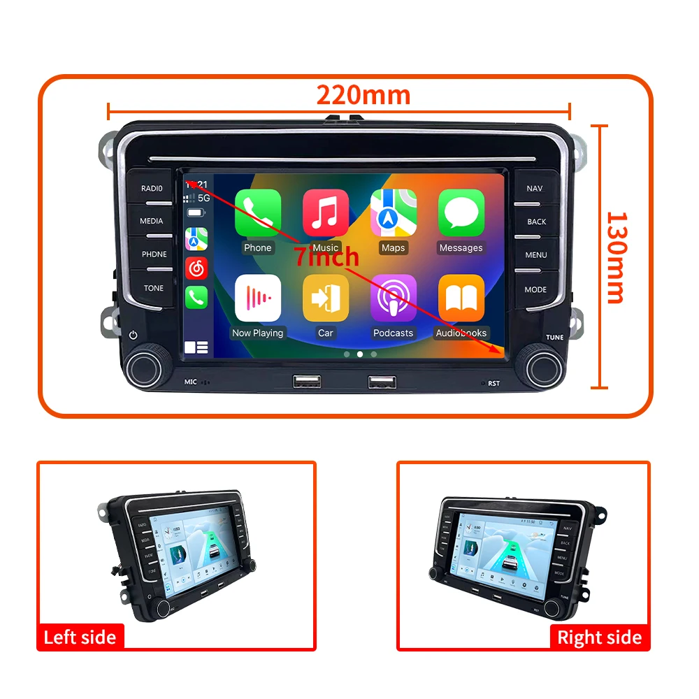 Android 13 Carplay AHD For VW Passat B5 MK4 MK5 Golf 4 Polo Bora Jetta T5 Navigation Car Player GPS WIFI Bluetooth Radio RDS BT