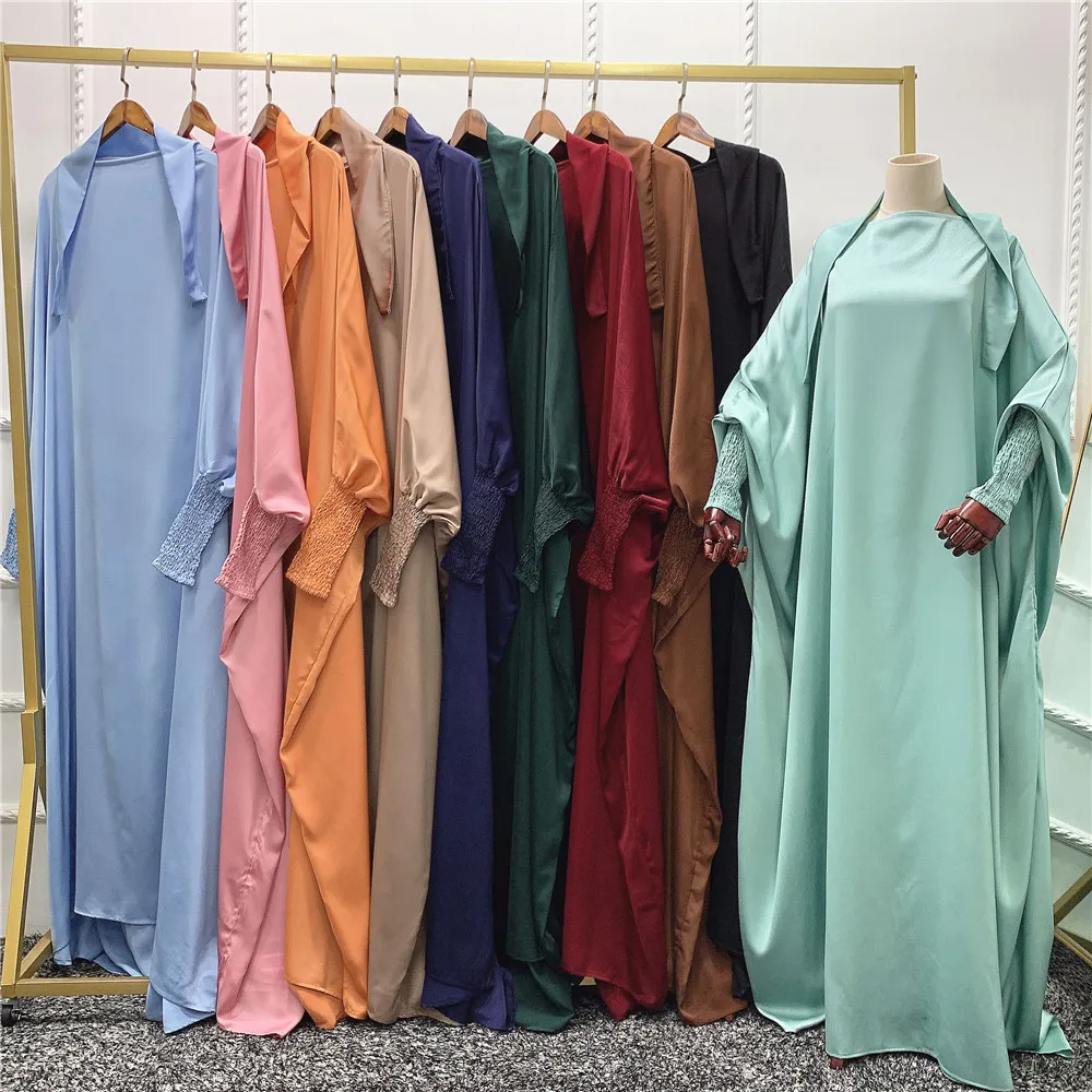 

Islamic Prayer Garment Ramadan Hooded Abaya Women Muslim Overhead Maxi Dress Khimar Abayas Arabic Robe Eid Gown Clothing Kaftan