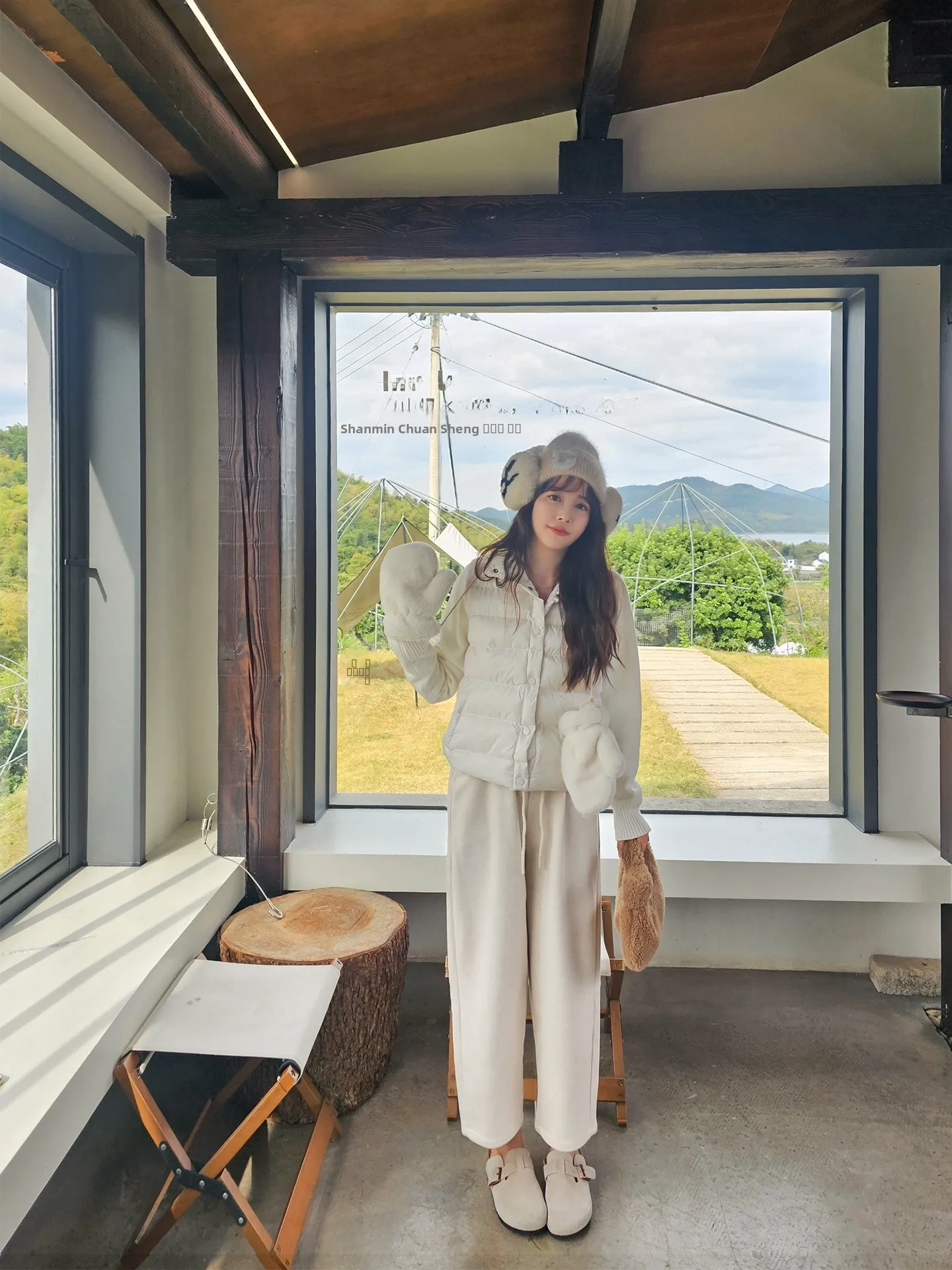 

Soft Cozy Plaid Fce Lined andmas Pants Autumn Winter Casual High Waist Cotton Trousers for Women Nine Point Length