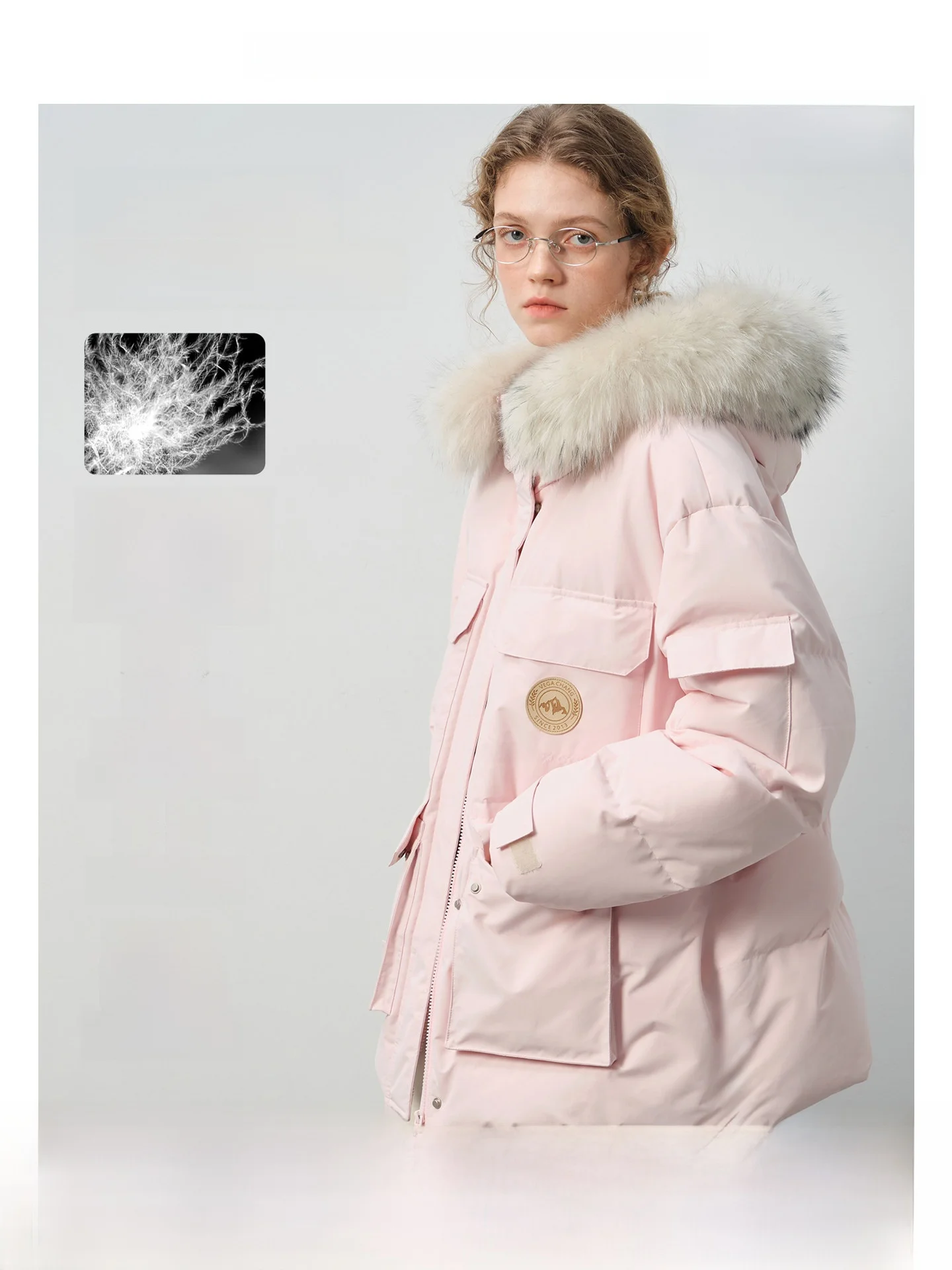 

VEGA CHANG Women's Winter Puffer Jaet Casual Sle 90% down Coat Tee-Proof Workwear Comfortable Vest Warmth Assured