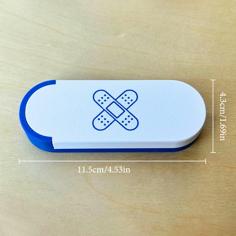 Cute Band-Aid Storage Box Portable Sliding Toothpicks Swabs Dental Flossers Organization Home Office Travel EssentialsColourful