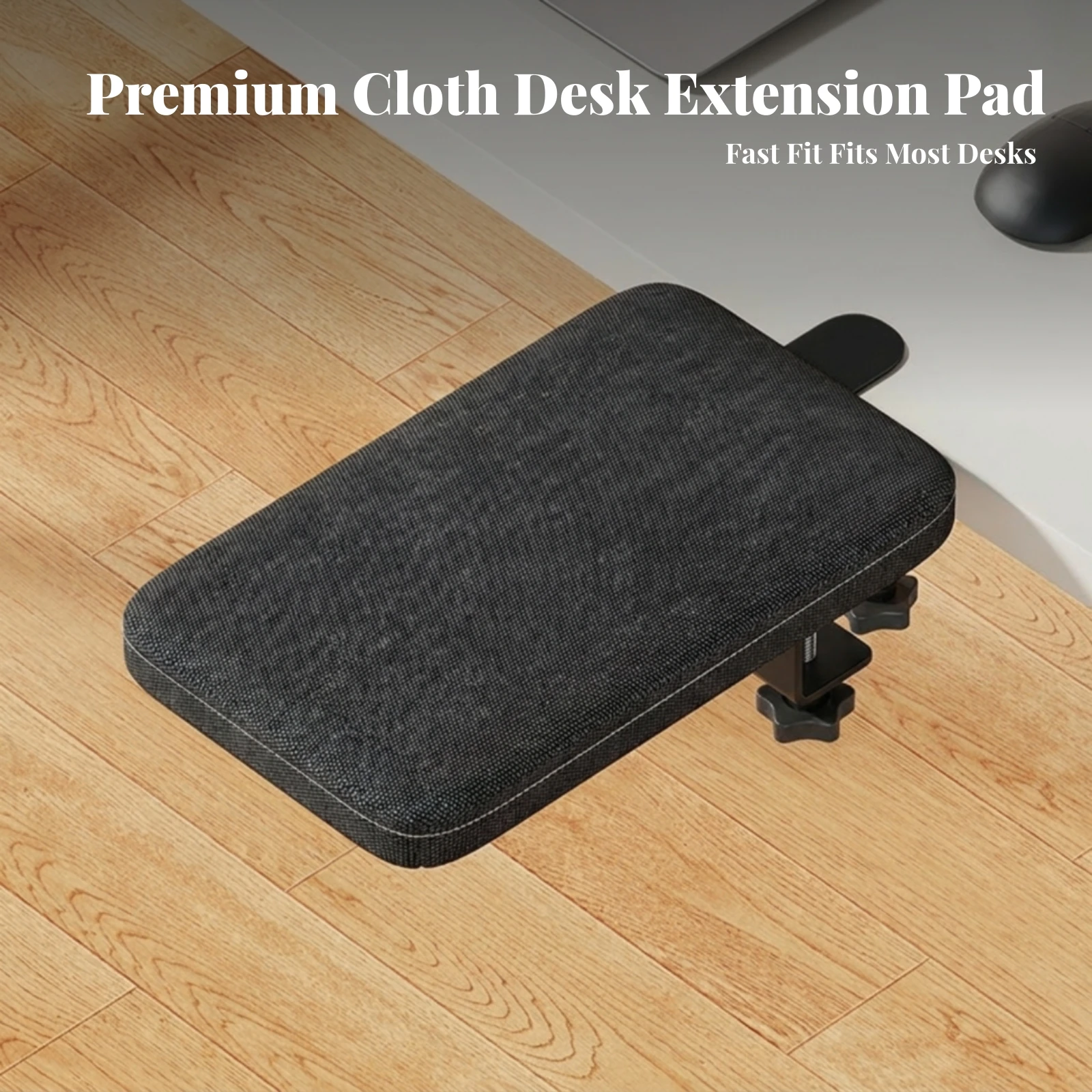 Desk Armrest Support Pad Comfortable Clamp-on Armrest with Padded Top Forearm Support Tray Space-Saving for Computer Users