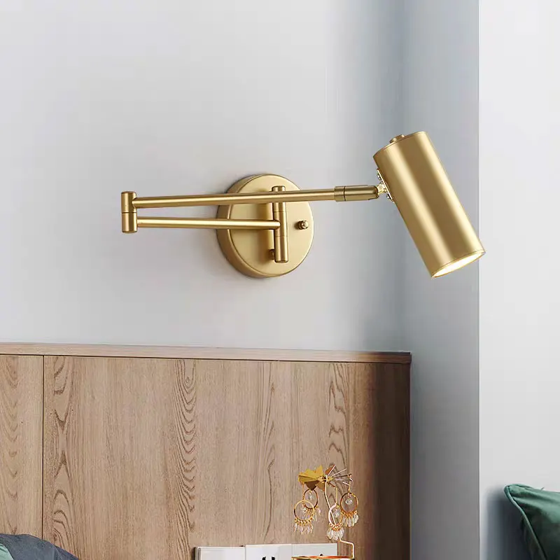 Modern Indoor Adjustable Swing Long Arm Wall Light Study Bedroom Bedside LED Reading Lamp Indoor Decor Lighting Fixtures  ﻿