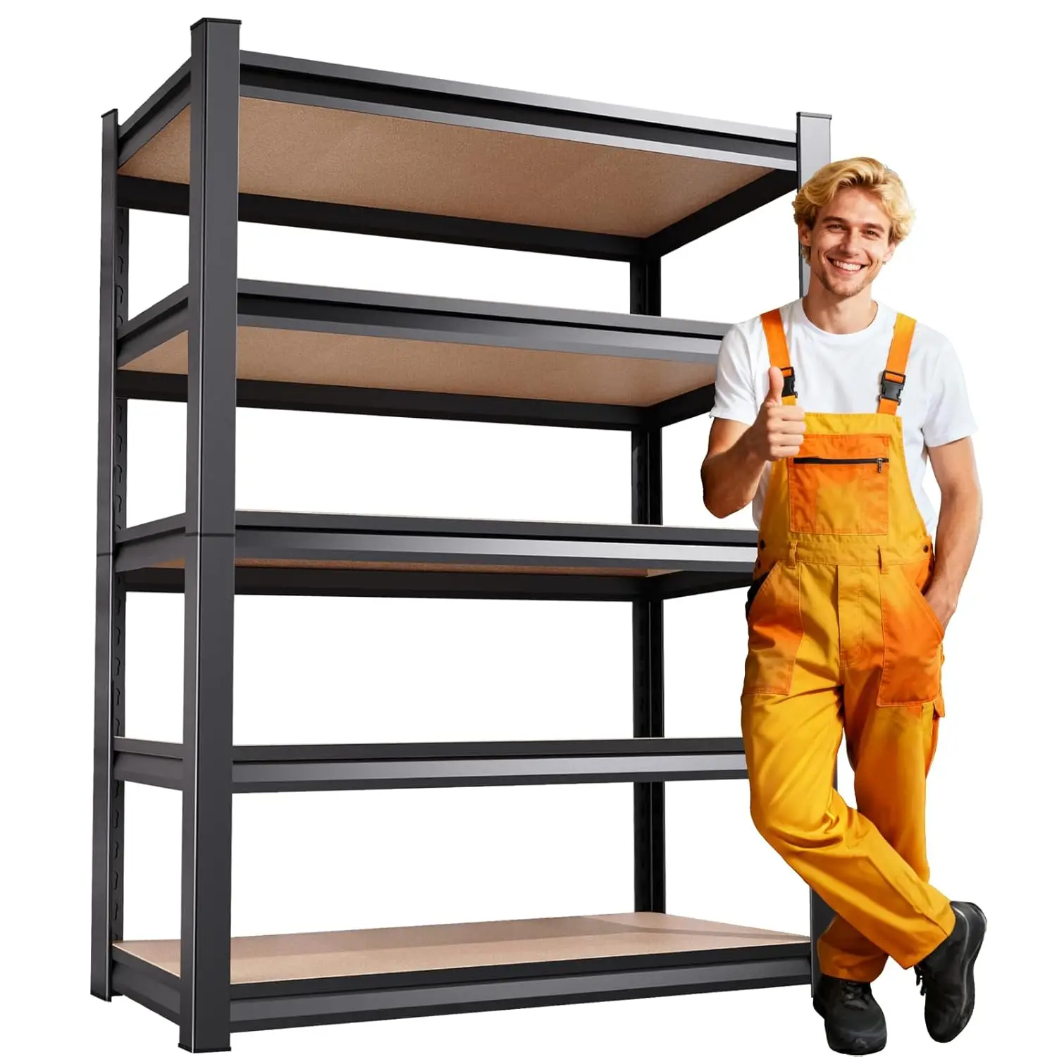 

Стеллажи для гаража 72''H, сверхпрочные регулируемые полки для гаража, грузоподъемность 2500 фунтов, 5-ярусный металлический стеллаж, на заказ