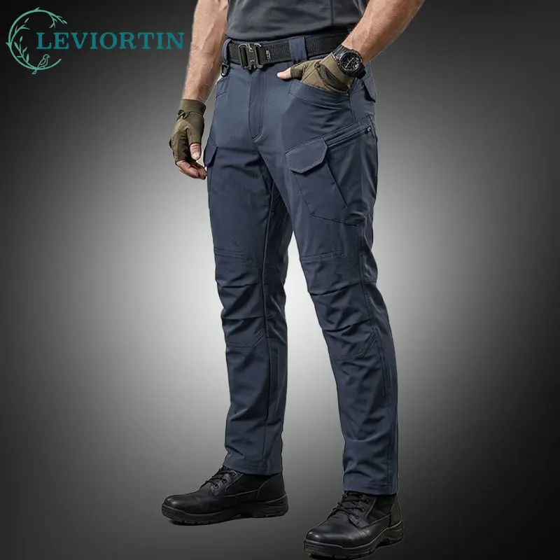 Men's Tactical Cargo Pants Resistant Ripstop Plaid Multi-Pocket Breathable Wear Resistant Outdoor Work Hiking Workwear Trousers