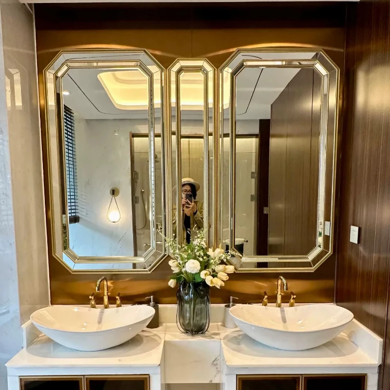 Nordic Bathroom Mirror Modern Living Room Girls Aesthetic Decoration Mirror Dressing Table Makeup Spiegel Wand Home Decorations
