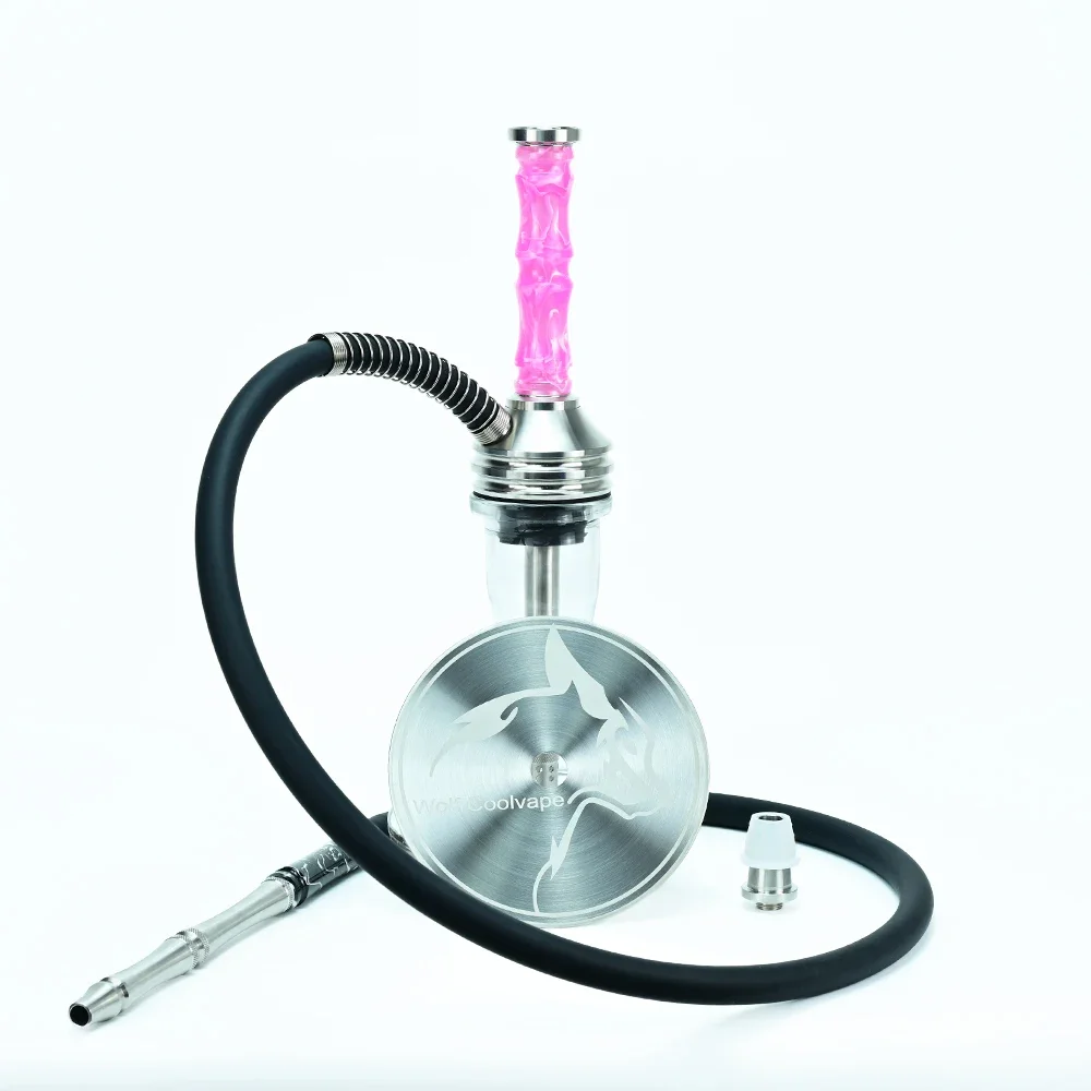 Wolfcoolvape design Hookah Shisha Set 316ss resin pink ,shisha pipe water pipe ,Hubbly Bubbly Hookah nargile for Hookah bars