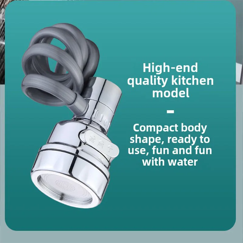 360 Degree Kitchen Faucet Nozzle Aerator Adjustable Three Mode Sprayer Filter Diffuser Water Saving Tap Head Extend Connector