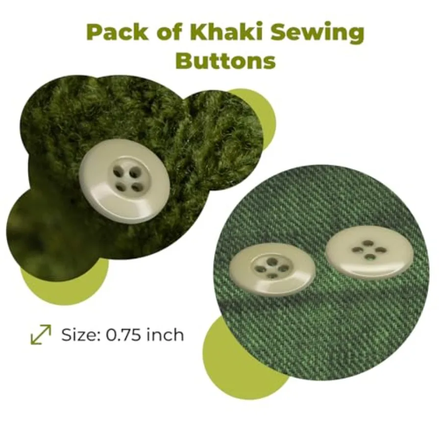 12 Pcs Sewing Buttons 0.75 Inch 30L, Glossy 4 Hole Round Plastic Buttons 19mm for Pants, Jackets, Bags, Sewing and Craft Projec