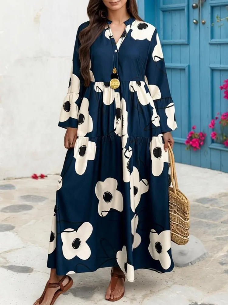XL-4XL Plus Size Clothes Dresses Women Autumn Winter Robes Long Sleeve Street Style Casual 3XL Big Size Midi Dress Oversized