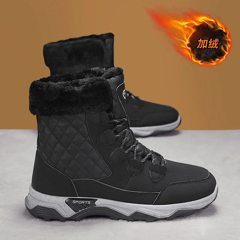 2024 New Women and Men Snow Boots Thermal High Top Outdoor Boots Comfortable Wear-Resisting Hiking Shoes Non Slip Walking Shoes image 6