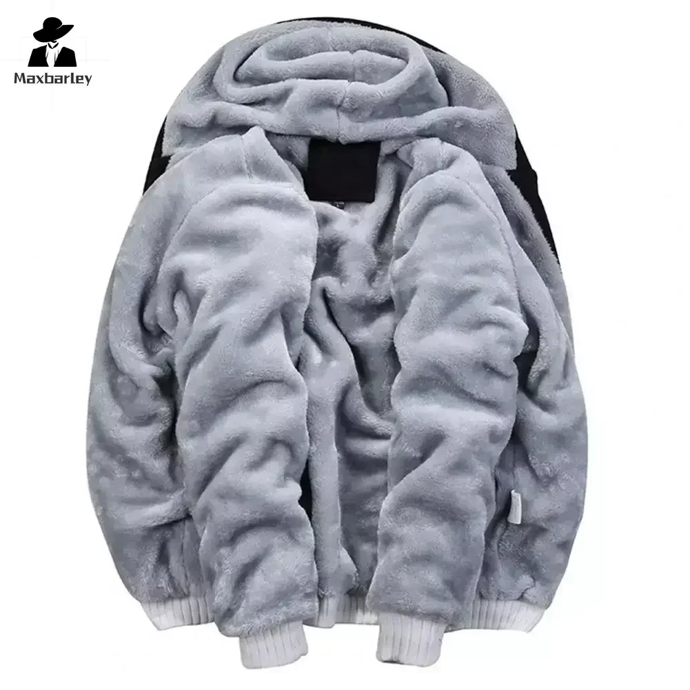 New Fleece Men Set Fashion Brand Tracksuit Lined Thick Sweatshirt + Pants Sportswear Suit Male Winter Warm Hooded Outerwear Suit