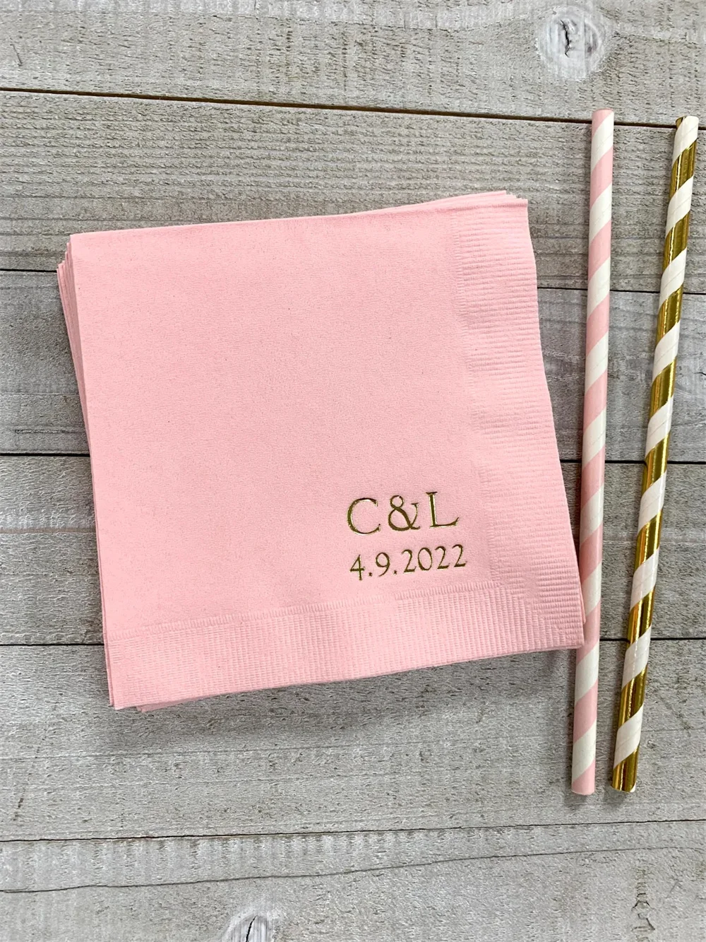 50PCS Personalized Napkins Personalized Napkins Wedding Personalized Cocktail Beverage Paper Anniversary Party Monogram Custom L