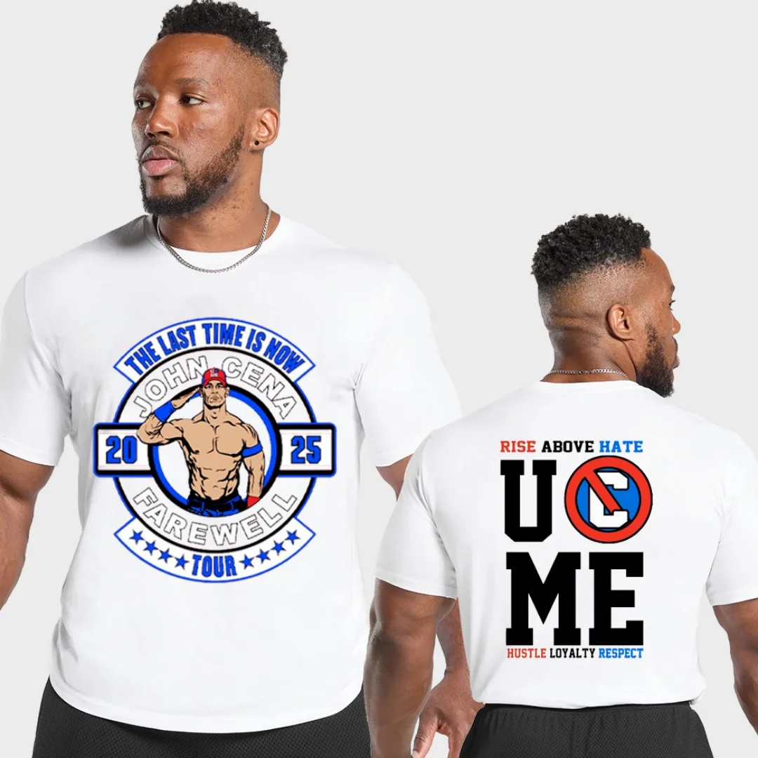 

Мужская футболка с принтом Farewell Tour John Cena Wwe, с коротким рукавом, футболки большого размера, свободный спортивный топ, повседневная мода, футболка с круглым вырезом