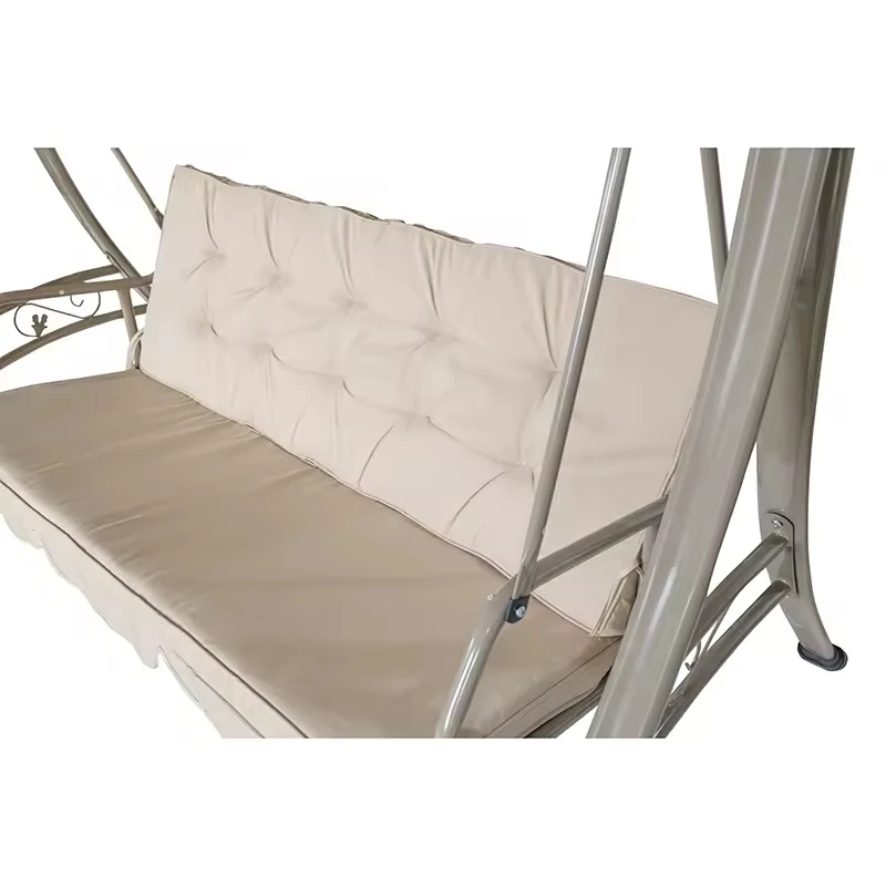 *qHigo Modern Waterproof Hanging Outdoor Swing Chair Set Metal Teslin Frame Waterproof Cushion Furniture Cover Replacement