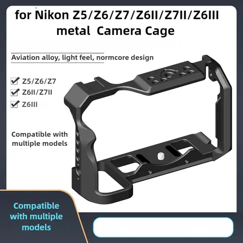 Per NIKON z5/z6/z7/z6II/z7II/Z6III con supporto per pattino freddo Fori per viti da 1/4 e 3/8 pollici Full Dslr Gabbia per videocamera in lega di alluminio Rig
