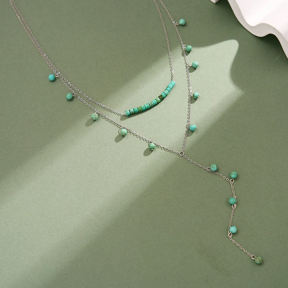 925スターリングシルバー ターコイズ ラリエット Y字型ロ - Charm Necklace Dainty のレビューと価格