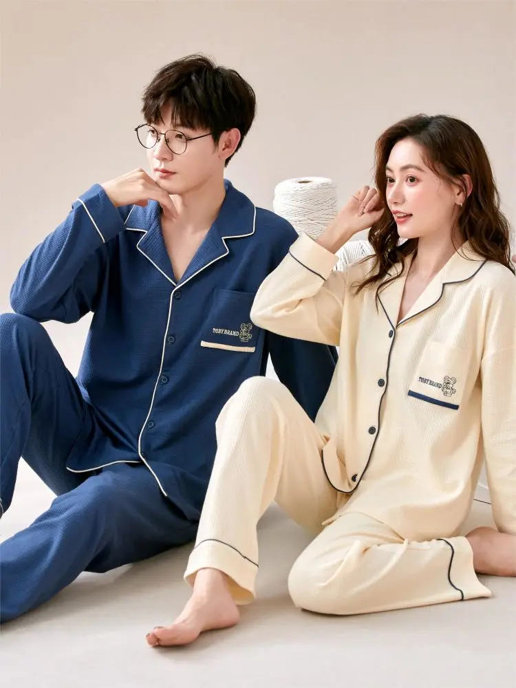 Couple Sleepwear Pijama Women's Pajamas Women Offer Pajama Man Sets Warm Winter Nightwear Ensembles Pyjama Pour Femme Cotton