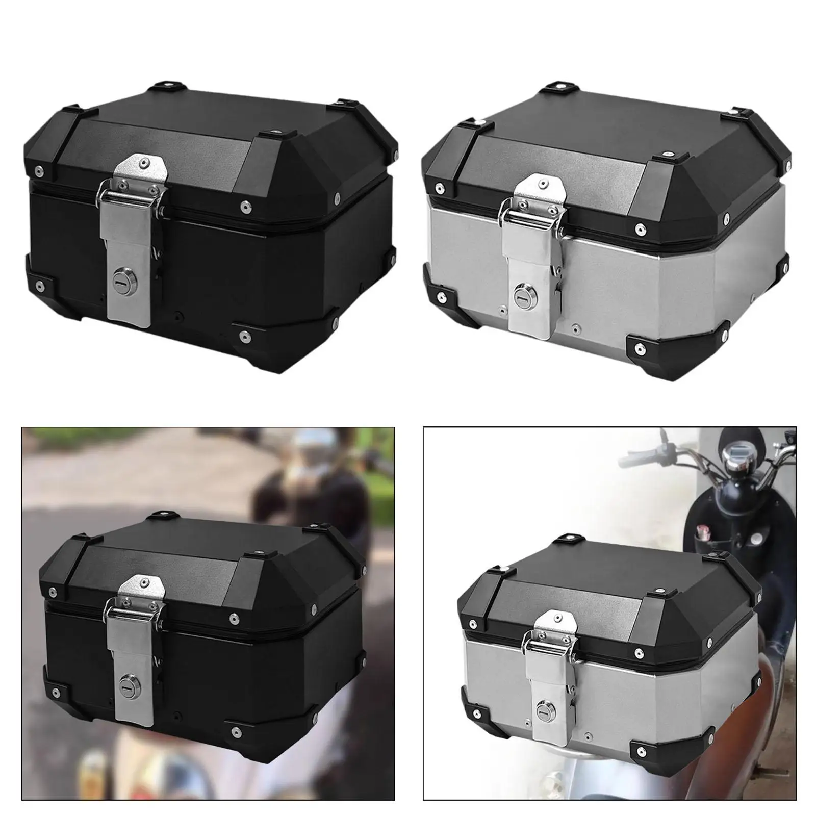

Generic Motorcycle Top Case 10L Stable Universal Motorbike Tail Trunk for Electric Scooter Motorbike Riding Accessories