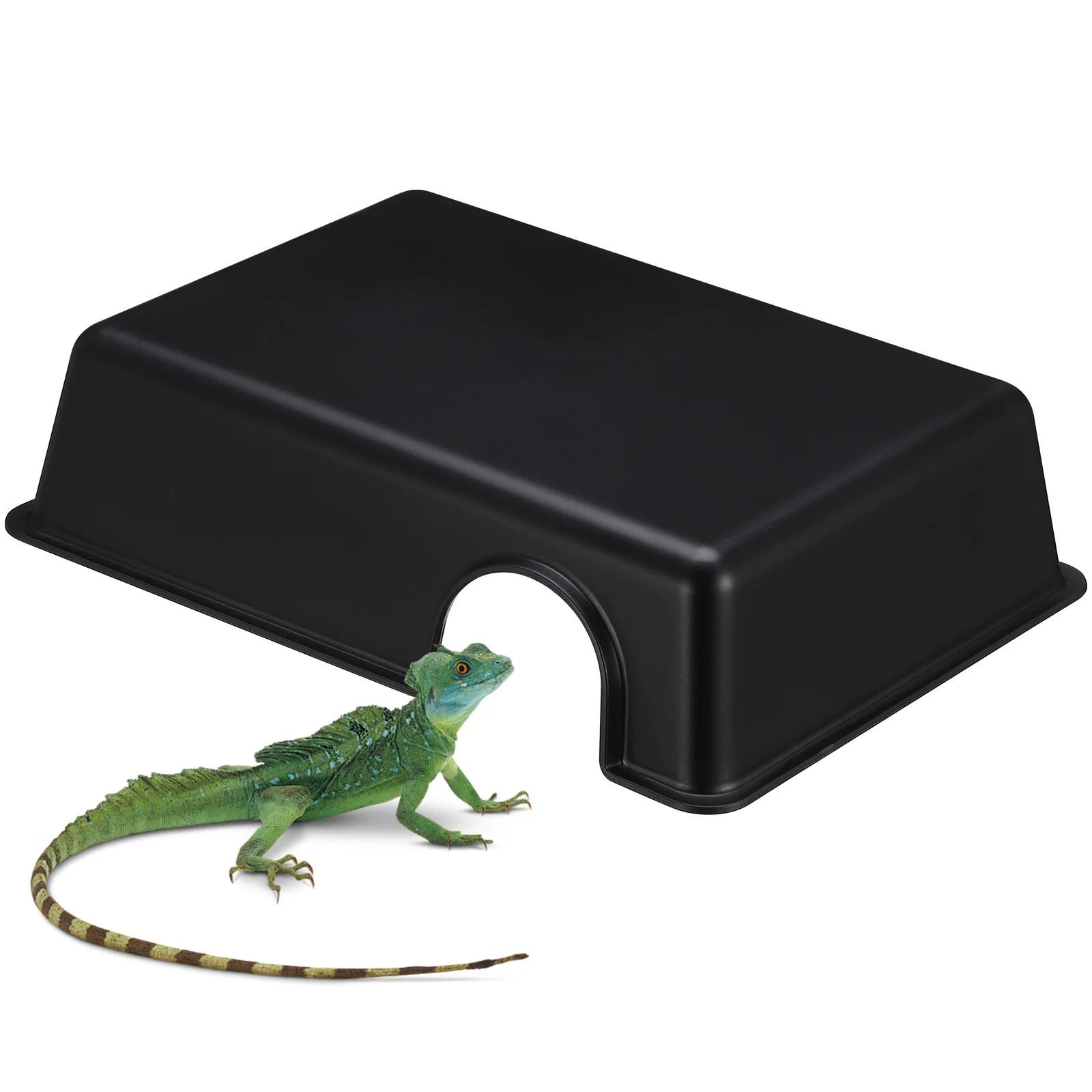 

Gecko Hideout and Cave Reptiles from Caves Hiding Hole Decorations Black Plastic Turtle