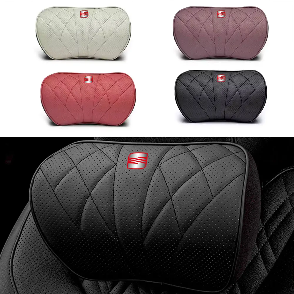 Memory Cotton Car Seat Covers Breathable Neck Pillow Lumbar Support For Seat Cupra FR Racing Ibiza Leon Ateca Toledo Sportcoupe