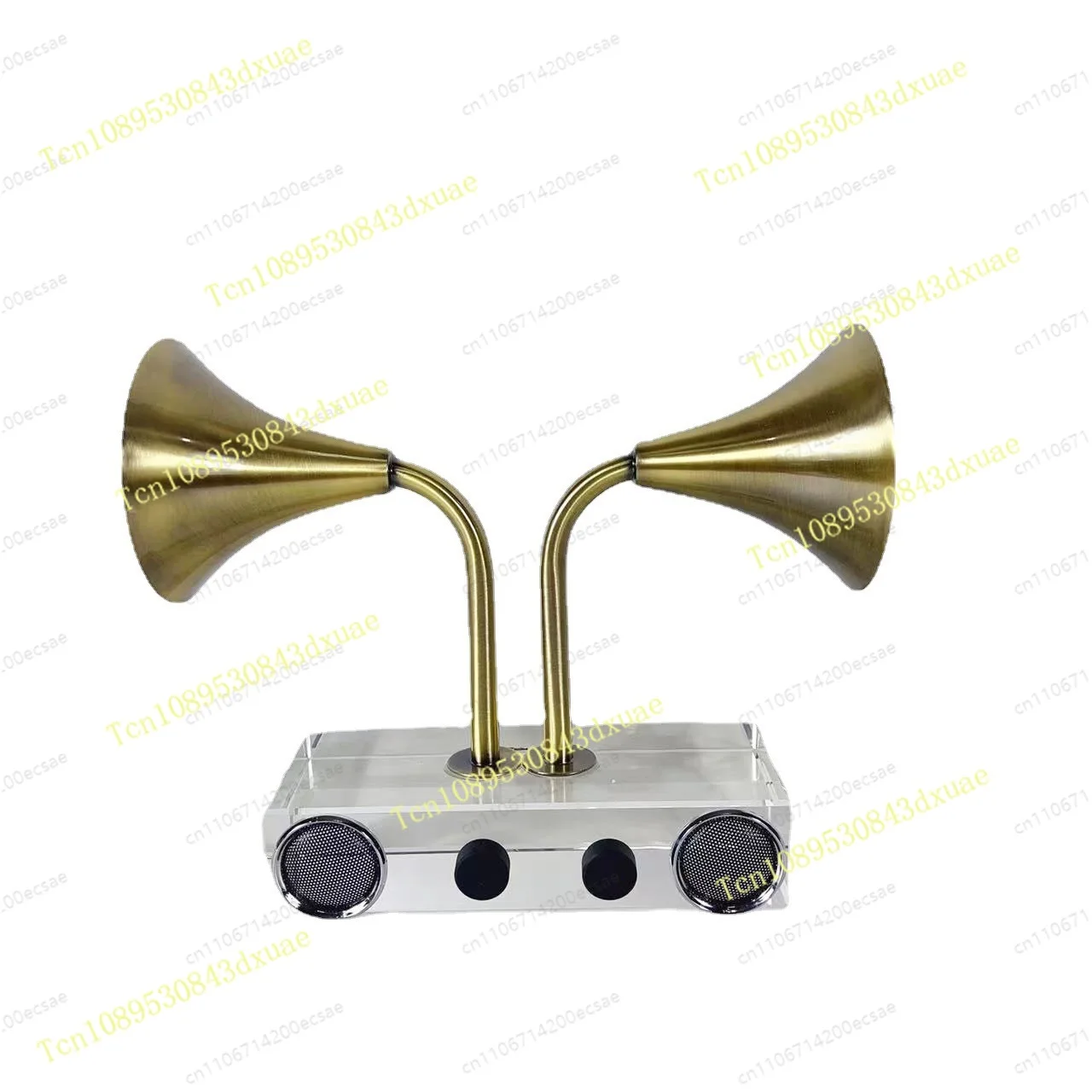 Modern Minimalist Clear Arch Phonograph Crystal Glass Ornament for Living Room, Entryway & Desk Decor