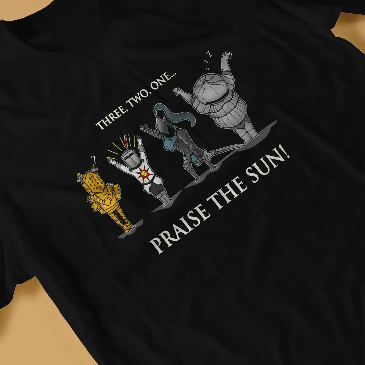 Dark Souls Creative TShirt for Men Three Two One Round Neck Pure Cotton T Shirt Personalize Birthday Gifts Tops