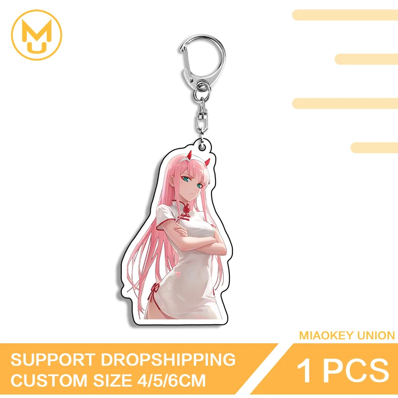 Zero Two Beautiful Girl Elegant Enchanting Eye Catching Elf Like Double Sided Keyring Advance Guard Premium Anime Decorations