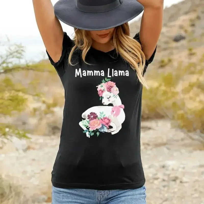 Llama Mama T Shirt Baby Shower Matching Drama Mom Kids
