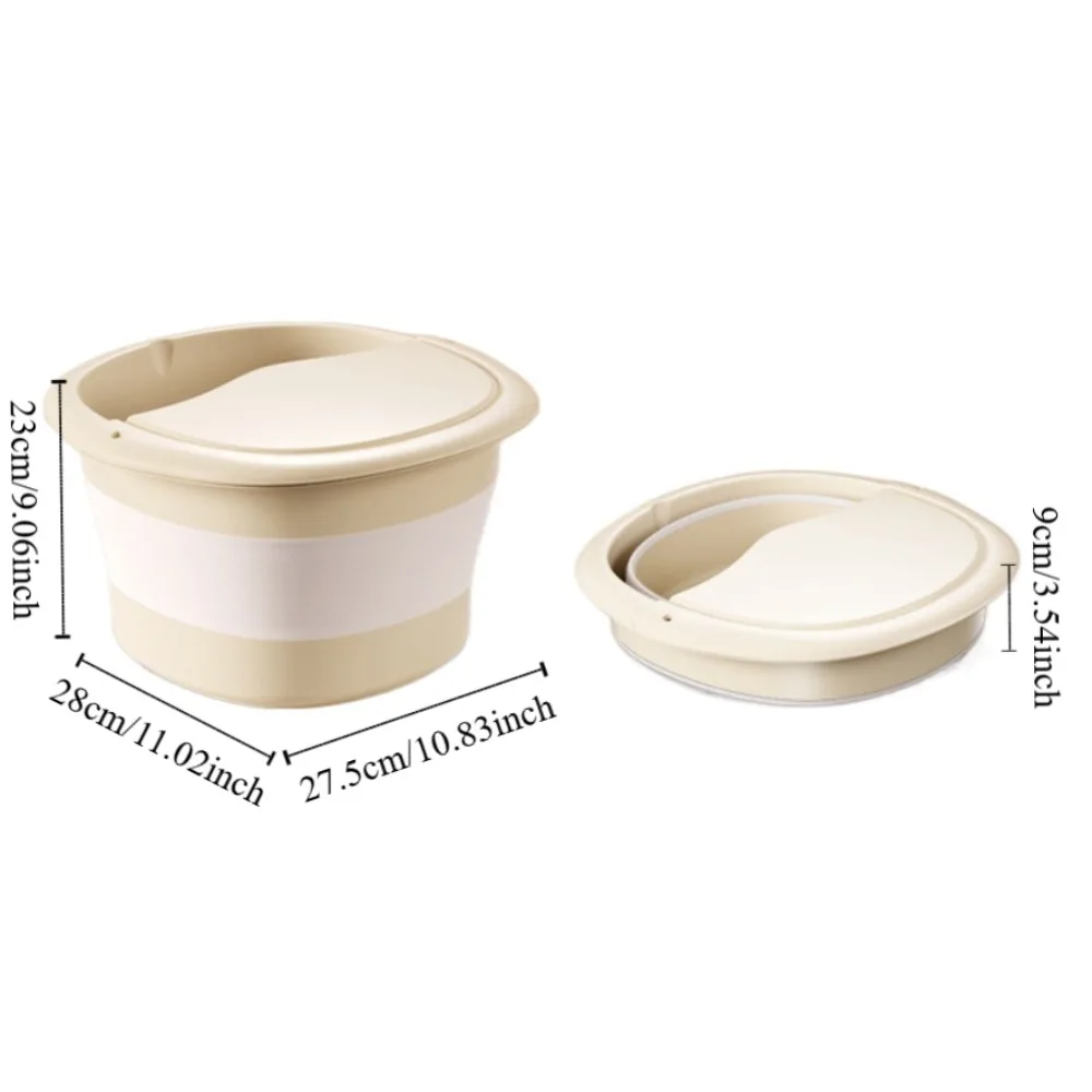 Thickened Foot Bath Bucket with Hanging Hole Large Capacity Foldable Water Bucket High Temperature Resistance Retractable
