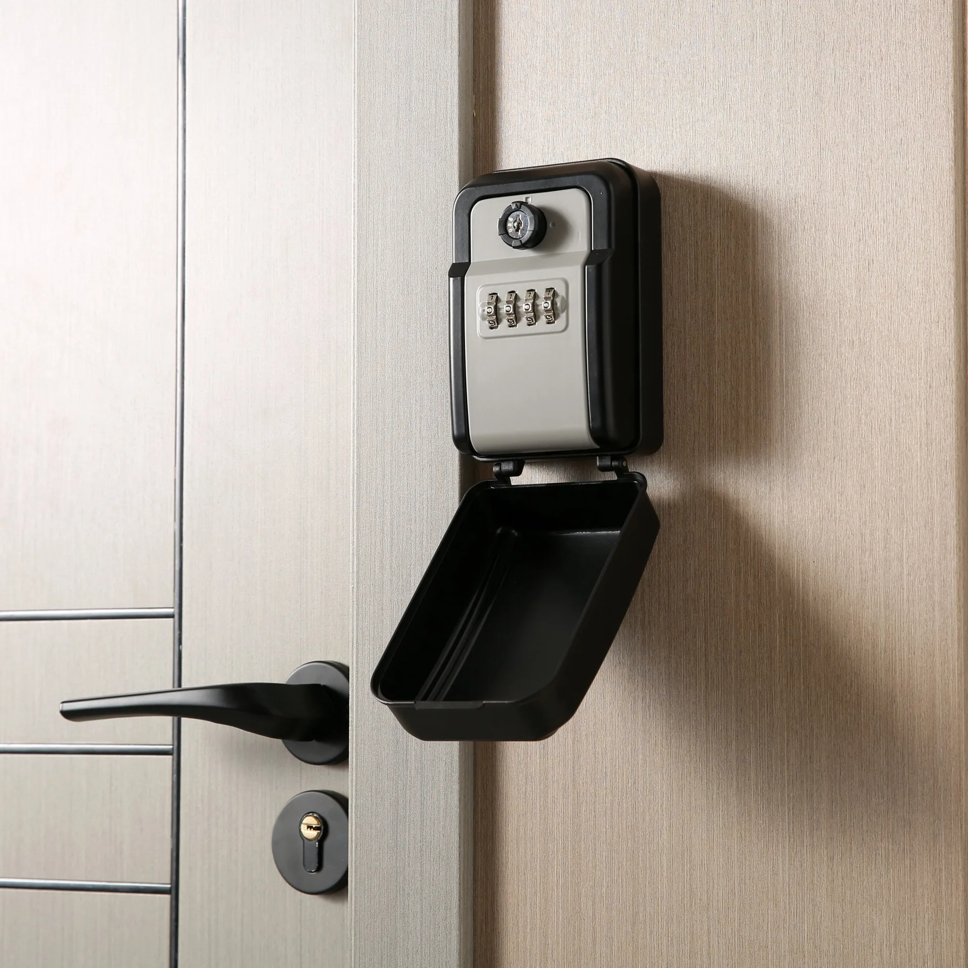 Mechanical Key Double Open Anti-theft Password Key Box Wall-mounted Password Lock B & B Outdoor Metal Storage Box