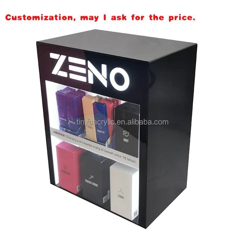 

на заказ.Настольная акриловая витрина для магазина, светодиодные светильники, подставка для дымового магазина