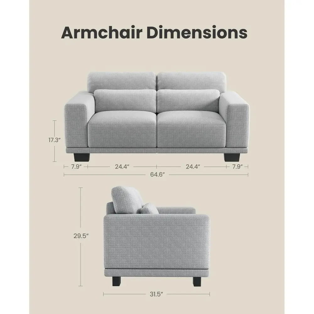 

Диван-софа Loveseat 65, двухместный диван для гостиной, современный диван с широкими подлокотниками и глубокими сиденьями, удобный диван со съемными чехлами