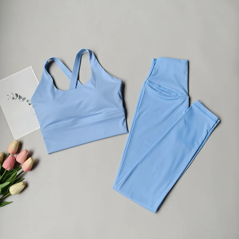 Conjunto de yoga Naked Feel para mujer, conjunto de pilates de 2 piezas, leggings de yoga de cintura alta, sujetador deportivo, ropa de yoga para entrenamiento, conjunto deportivo para gimnasio.