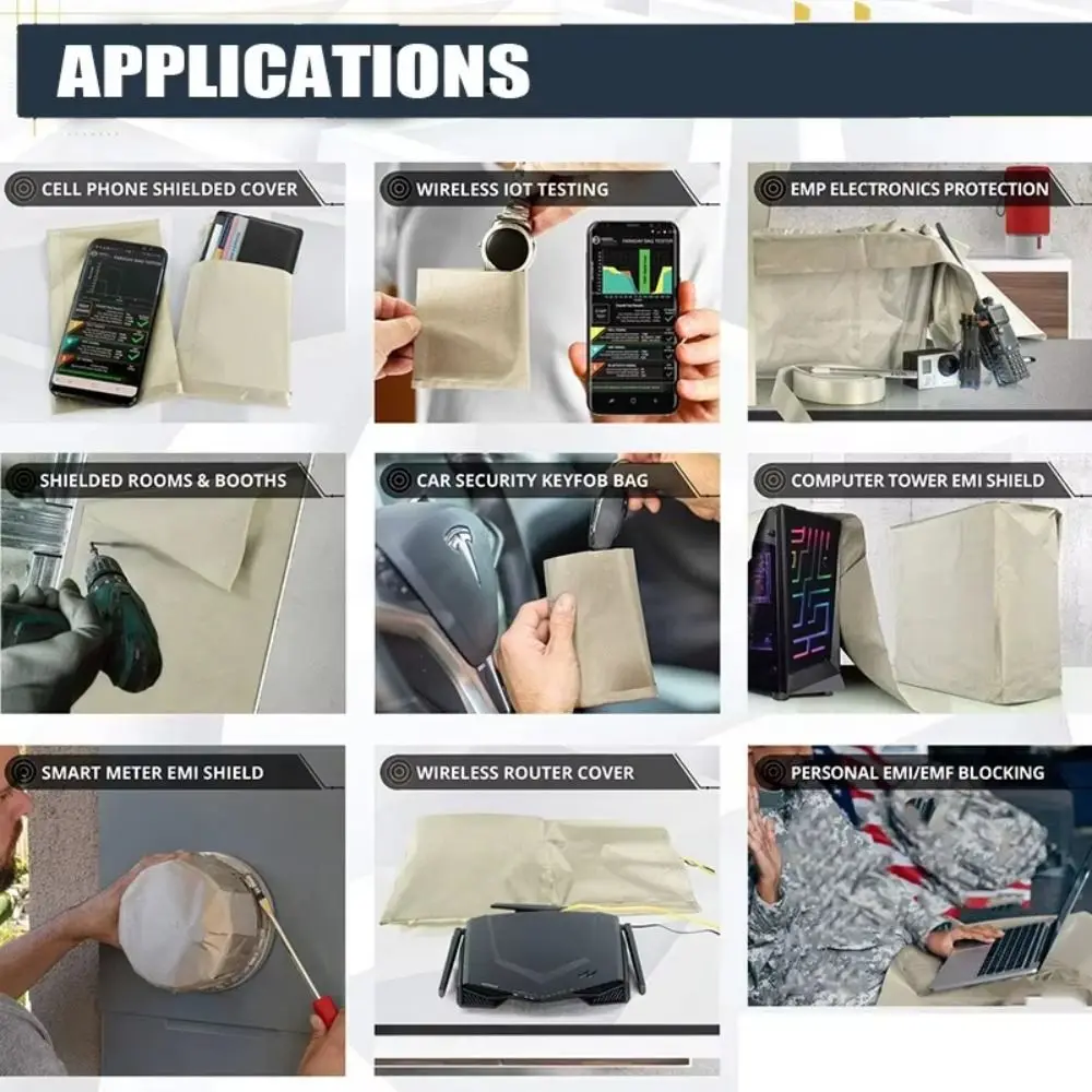 Conductive Nickel Copper Faraday Fabric Polyester Material Silver WiFi/RF Anti-Radiation Cloth RFID Blocking Material