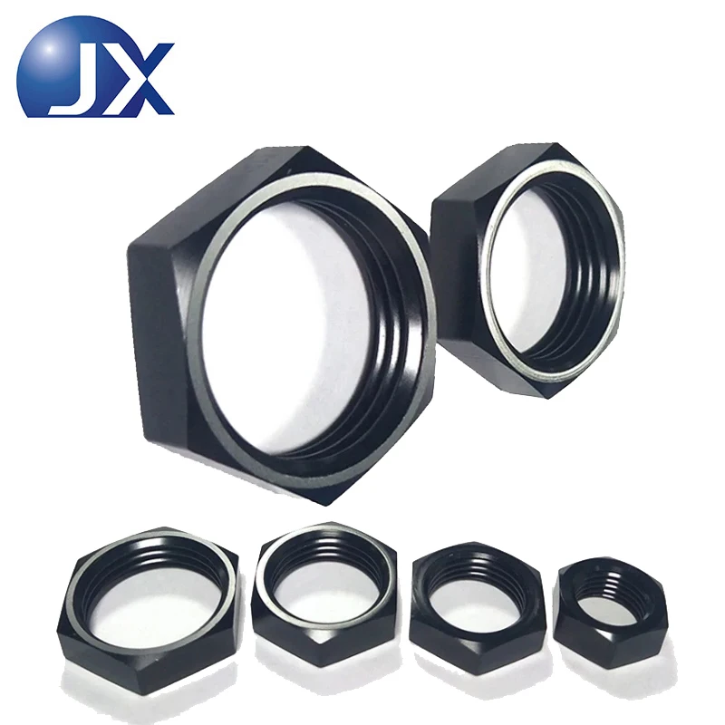 6AN 8AN 10AN 12AN Aluminum Black Bulkhead Locking Nut Fuel Line Connector Oil Line Adapter Automotive Hose Fitting